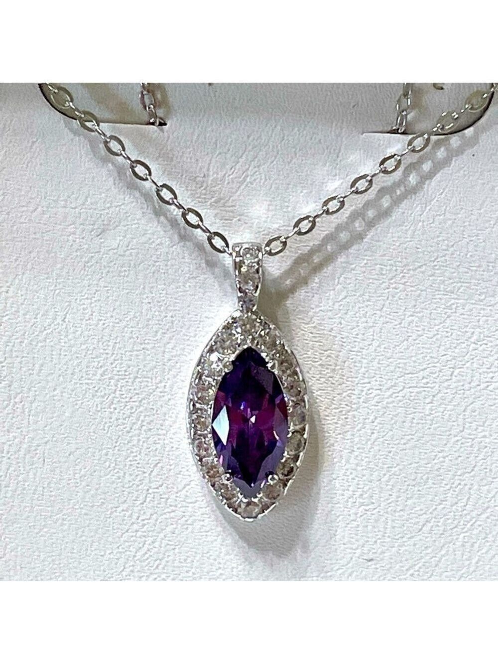 Bomb Party Crystal Pendant and Chain NIB Purple Clear